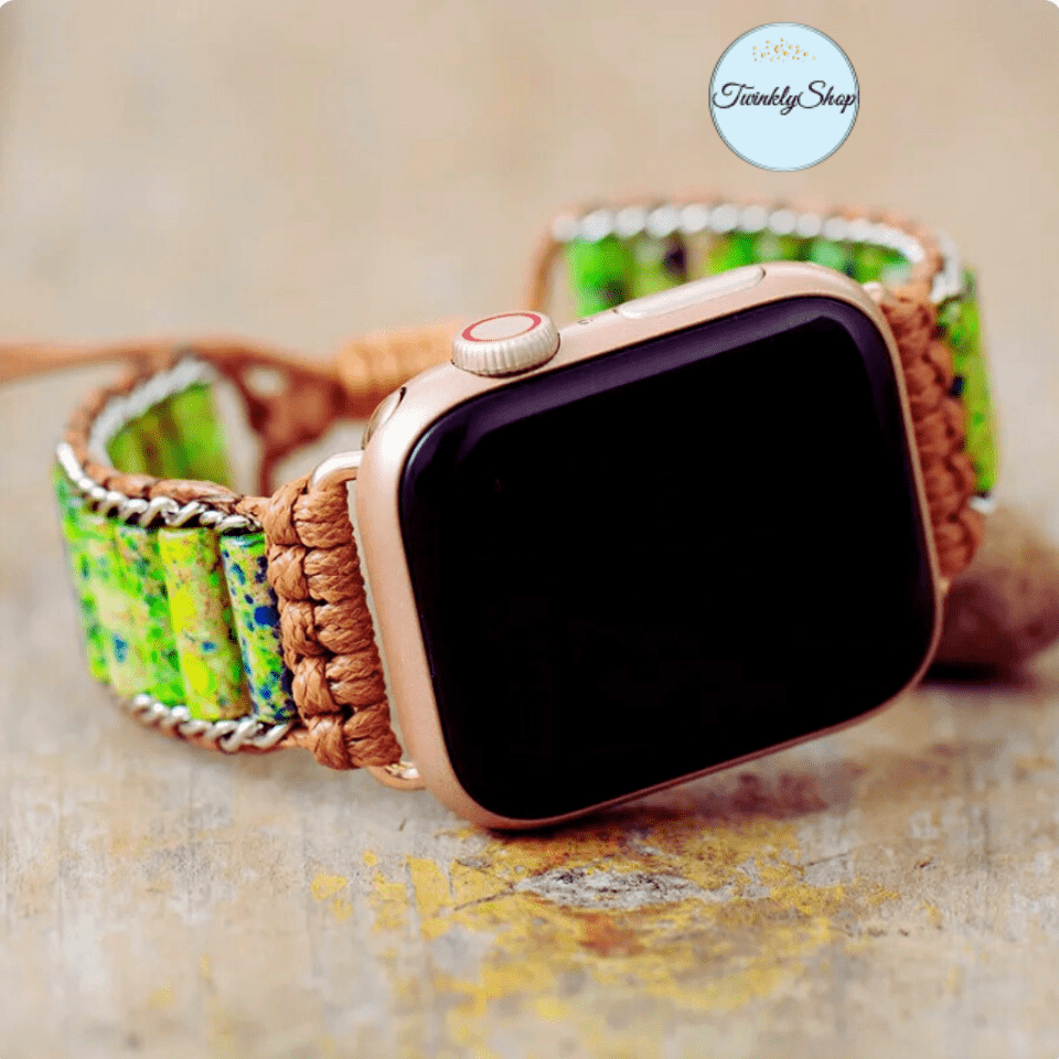 Bracelet Apple Watch Unisexe Jaspe Vert