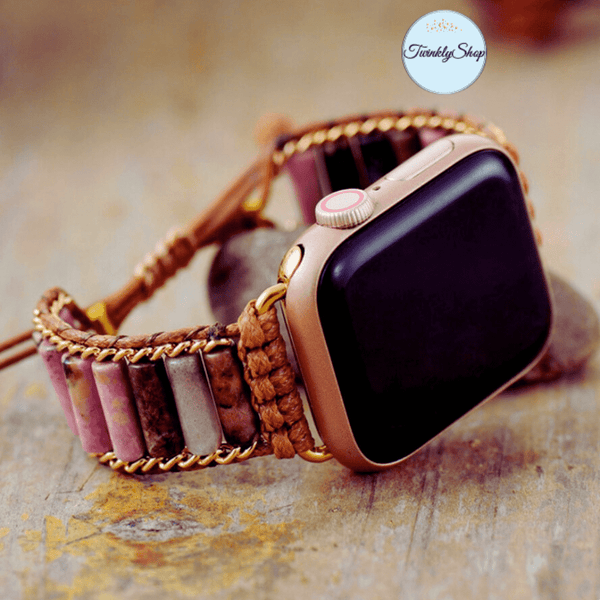 Bracelet Apple Watch Unisexe Rhodonite