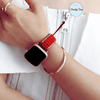 Bracelet Apple Watch Unisexe Jaspe Rouge