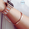 Bracelet Apple Watch Unisexe Quartz Rose & Blanc