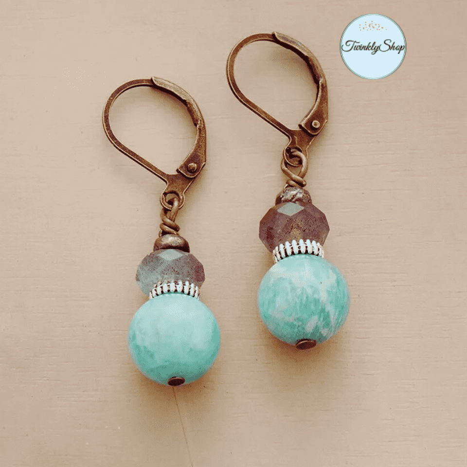 Boucles D'Oreilles Amazonite et Labradorite