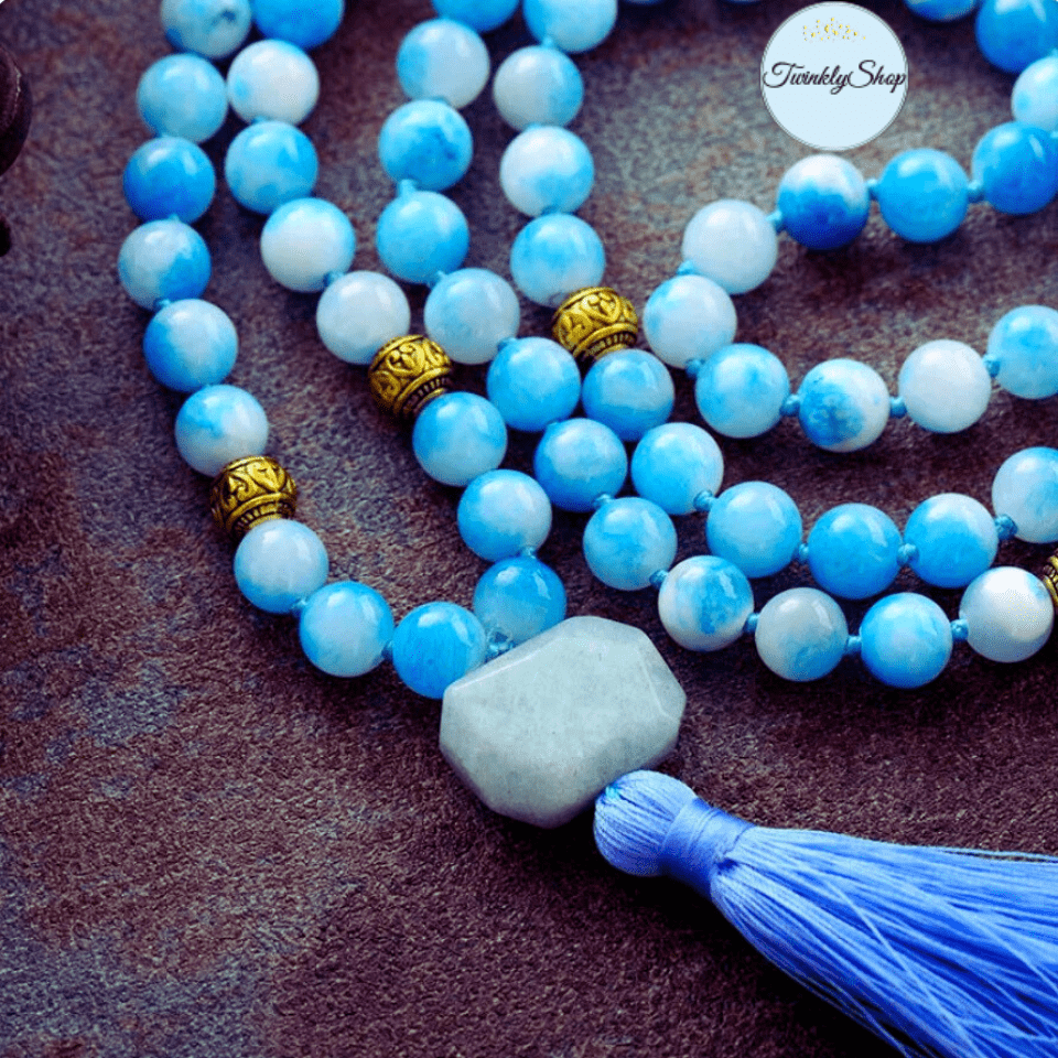 Mala collier Jade Bleu