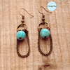 Boucles D'Oreilles Amazonite &. Chaîne Métallique