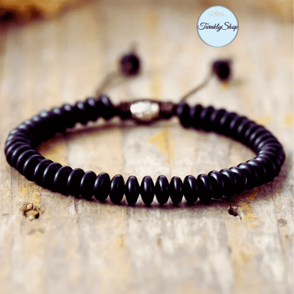 Bracelet d'Amitié Unisexe Agate Noire