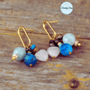 Boucles D'Oreilles Quartz rose, Aigue-Marine & Apatite