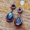 Boucles D'Oreilles  Labradorite et Améthyste