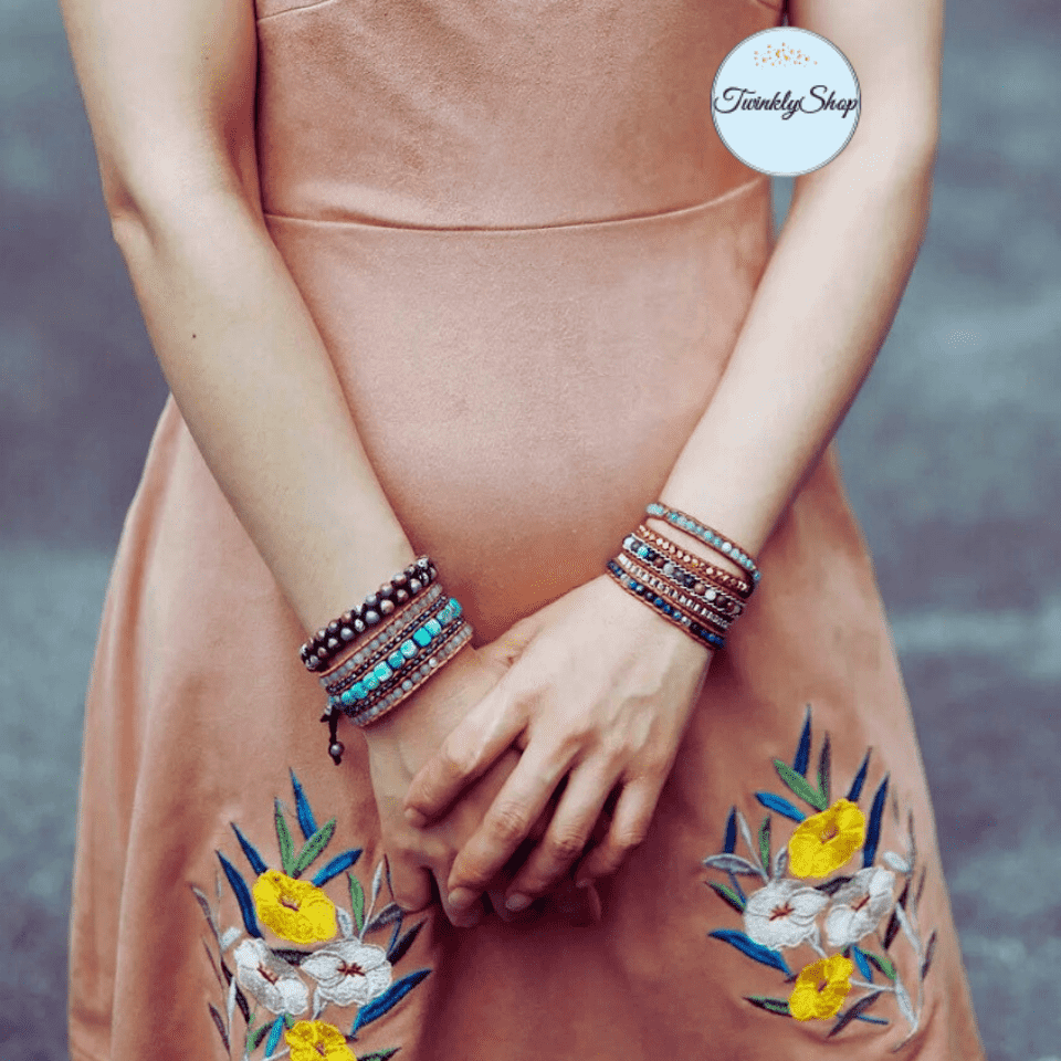 Bracelets Cuir Sodalite et mix de Pierres