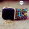 3 Wraps Apple Watch Bracelet Jaspe, Turquoise, Cristal & Cordon vegan