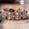 Bracelet Jaspe, Agate  & Perles Fantaisies cordon ciré Vegan