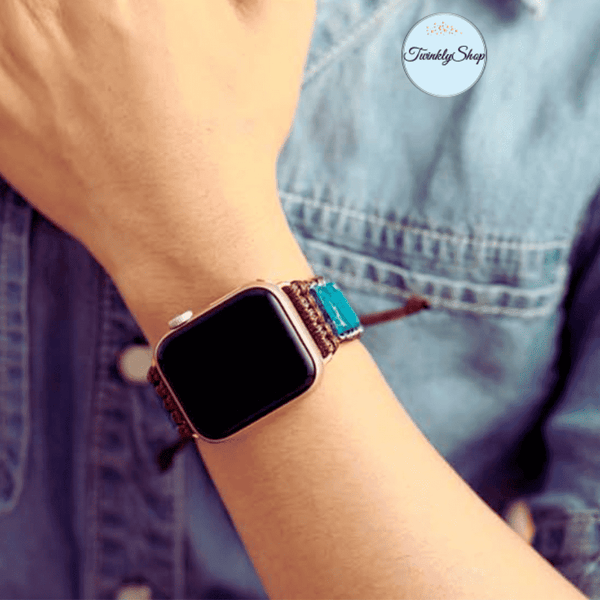 Bracelet Apple Watch Unisexe Jaspe bleu Impérial 