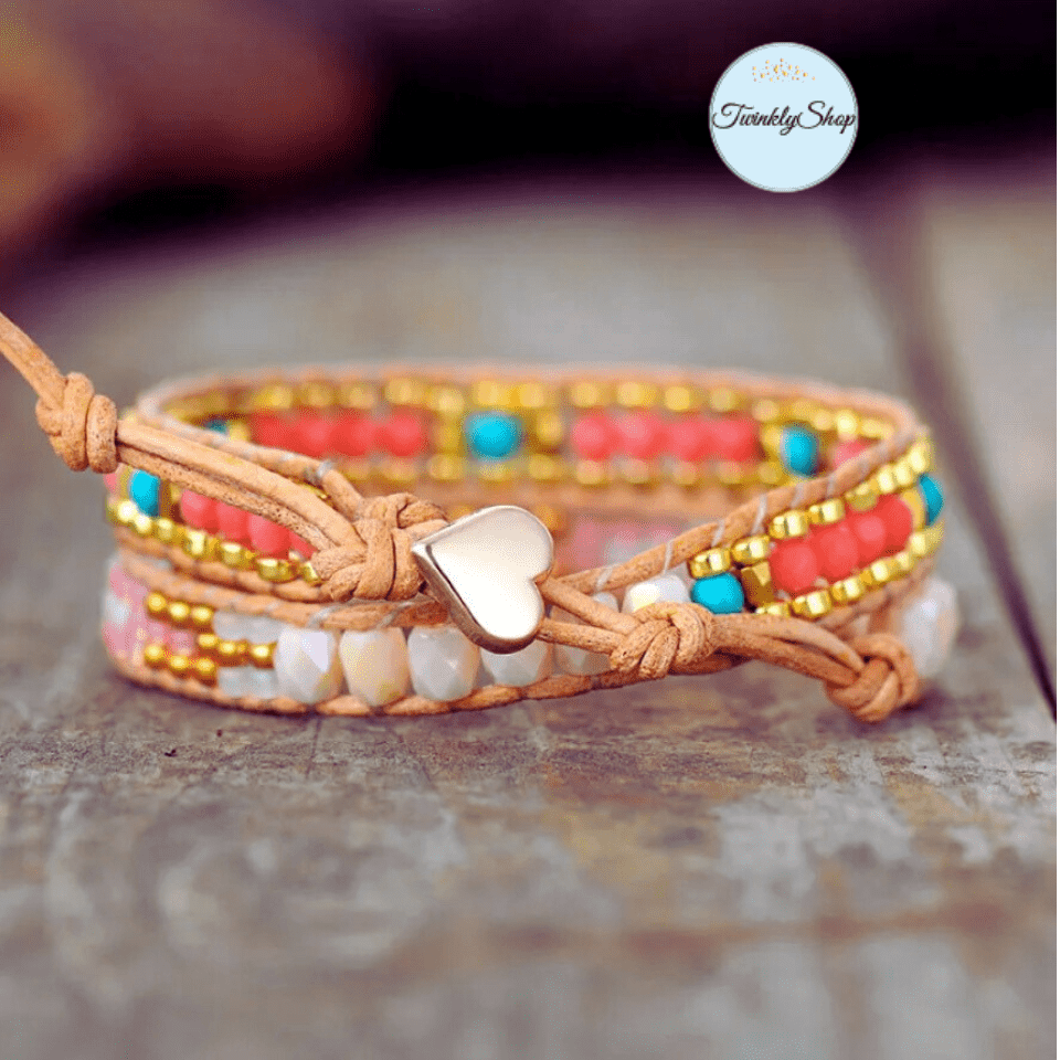 Bracelet Corail et Perles de Rocaille