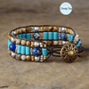 Bracelet Jaspe, Turquoise, Perles de rocailles Cordon Ciré Vegan