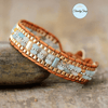 1 Wrap Bracelet Cuir Amazonite et Perles Cristal