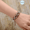 Bracelet Howlite, Pierre de sable doré Cordon Ciré Vegan