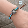 Bracelet Cuir Turquoise et Breloque