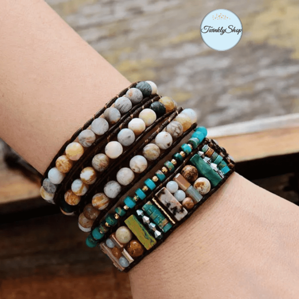 Bracelet en Onyx , Mix de Pierres Semi-Précieuses