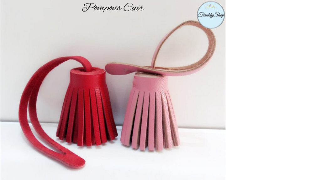 Pompons Simples  100% cuir Vegan