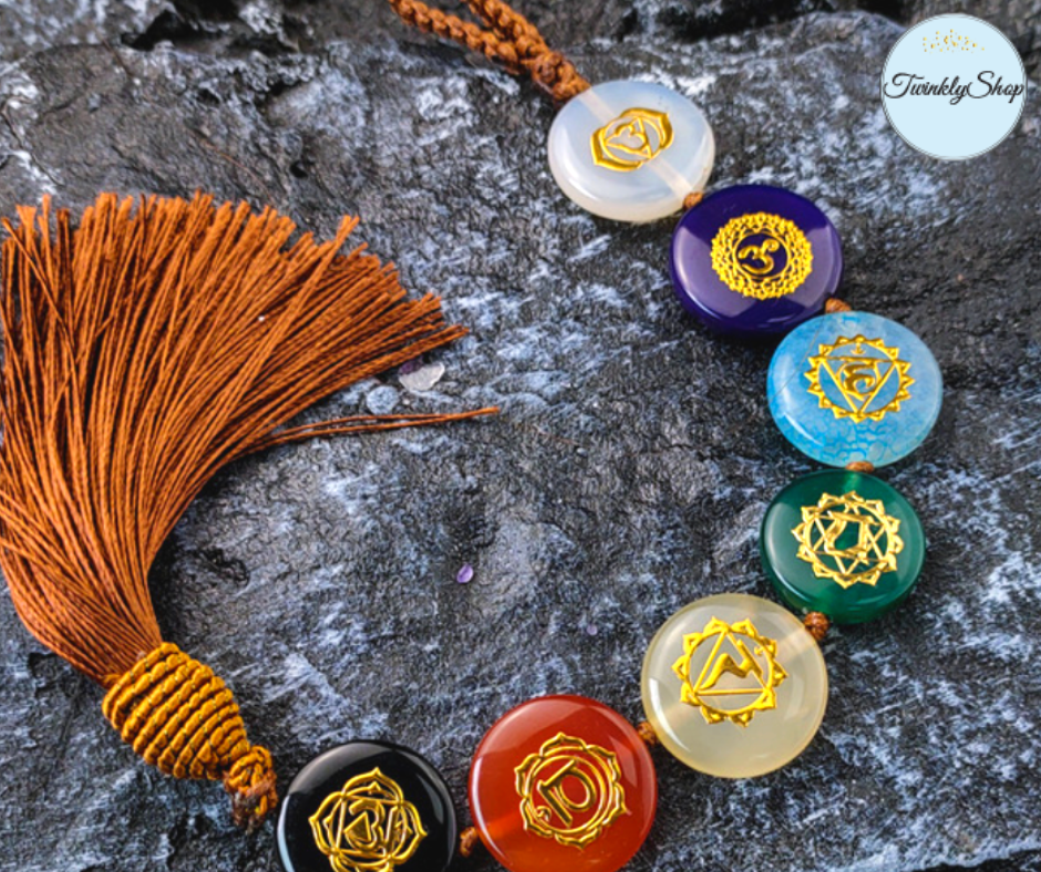 Ornement à suspendre en cristal naturel FengShui, 7 Pierres Chakras, amulette de méditation, équilibre énergétique, guérison
